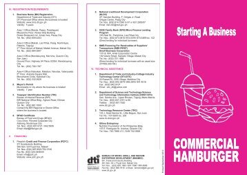 Starting a Business - Commercial Hamburger - DTI