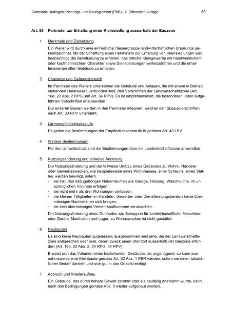 und Baureglement (PBR) - Gemeinde Düdingen