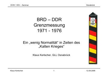 BRD – DDR Grenzmessung 1971 - 1976