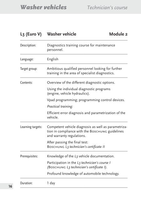 Technician's courses - Boschung