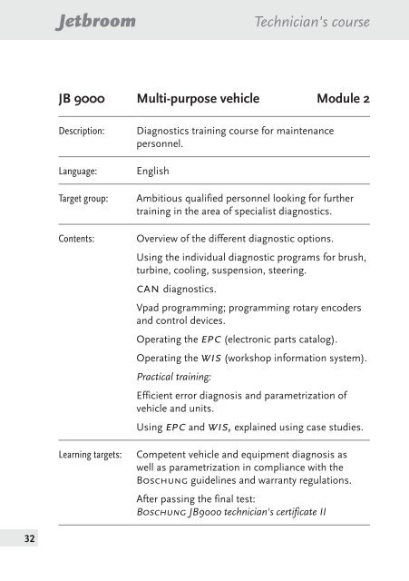 Technician's courses - Boschung