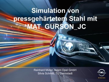 Simulation von pressgehärtetem Stahl mit MAT_GURSON_JC - DYNAmore