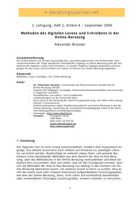 Artikel PDF - E-Beratungsjournal