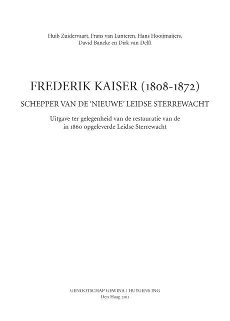 Frederik Kaiser (1808-1872) - DWC - KNAW