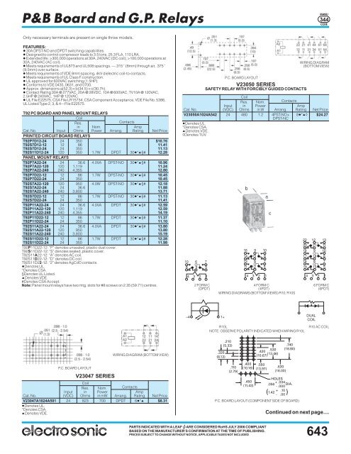 Omron G7L-2A-TUB-J-CB-AC24 General Purpose Relay With Test Button, Class B  Insulation, QuickConnect Terminal, Upper Bracket Mounting, Double Pole  Single Throw Normally Open Contacts, 71 mA Rated Load Current, 24 VAC Rated  Load