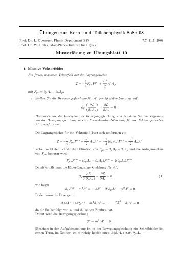 Musterlösung - E15.physik.tu-muenchen.de