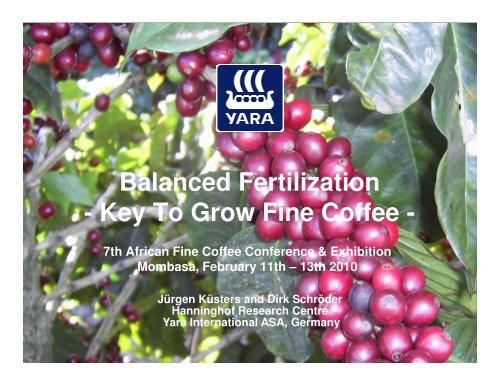 Balanced Fertilization - Key To Grow Fine Coffee - - EAFCA