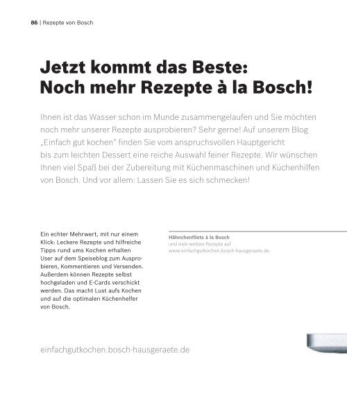 Ihr Erfolgsrezept für feine Küche? Technik ŕ la Bosch!