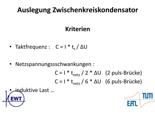 Spannungszwischenkreisumrichter - Technische Universität München