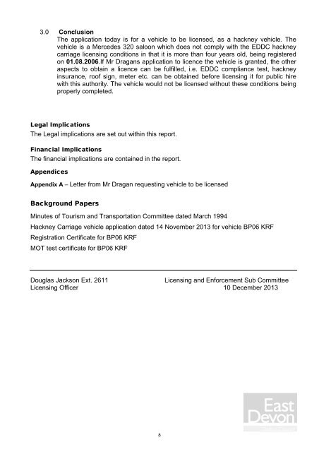 10 December 2013 - East Devon District Council