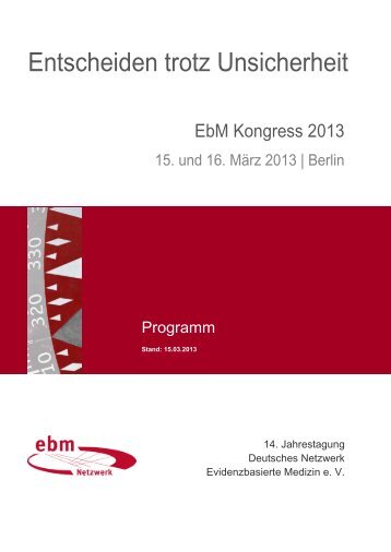 EbM Kongress 2013 - Deutsches Netzwerk Evidenzbasierte Medizin ...