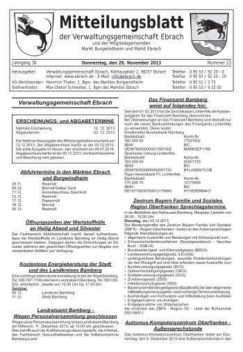 Mitteilungsblatt - Verwaltungsgemeinschaft Ebrach