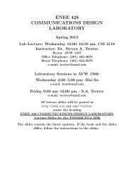 ENEE 428 COMMUNICATIONS DESIGN LABORATORY - ECE