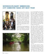 interdisciplinary immersion: city semester takes off next year