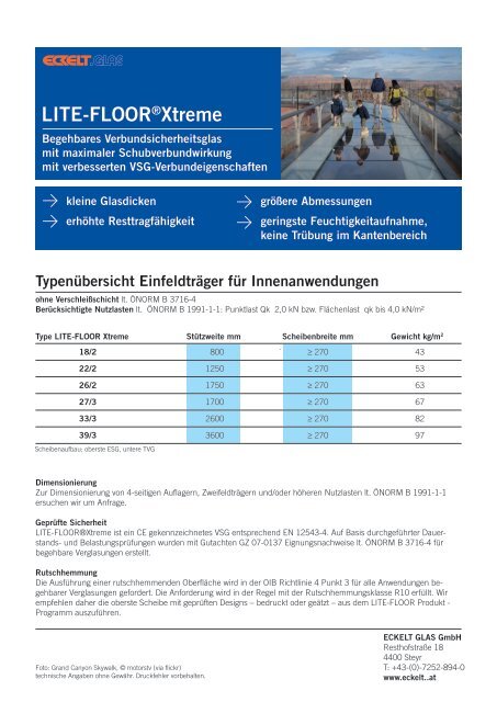 Prospekt LITE-FLOOR ® Xtreme [PDF] - ECKELT GLAS GmbH