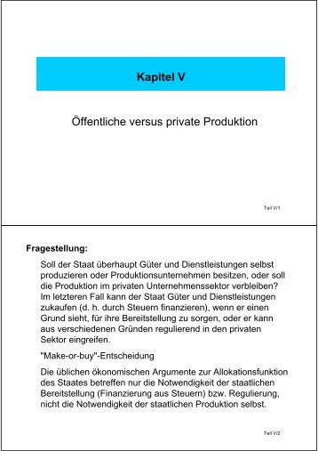 Kapitel V Öffentliche versus private Produktion