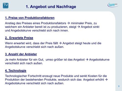 1. Angebot und Nachfrage - ECON