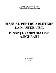 manual pentru admitere la masteratul finan e corporative asigur ări