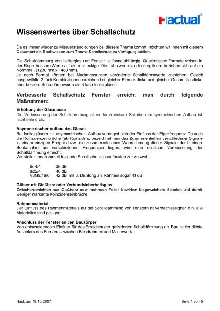 Fenster Schallschutz