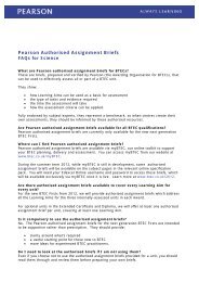 Pearson Authorised Assignment Briefs - Edexcel