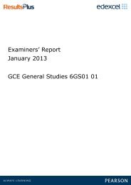 January 2013 - 6GS01 - Edexcel