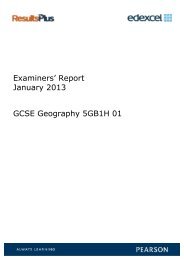 Examiner report - Edexcel