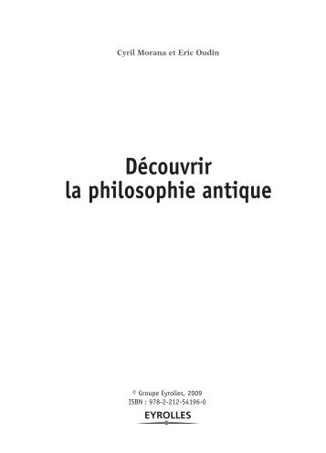 Découvrir la philosophie antique - Éditions Eyrolles
