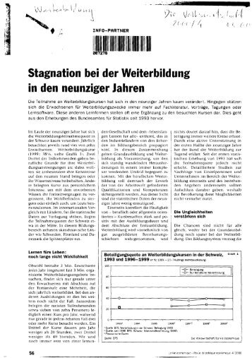 Stagnation bei der Weiterbildung in den neunziger Jahren