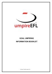 goal umpires booklet - Eastern Football League