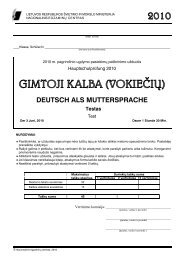 DEUTSCH ALS MUTTERSPRACHE - Nacionalinis egzaminų centras