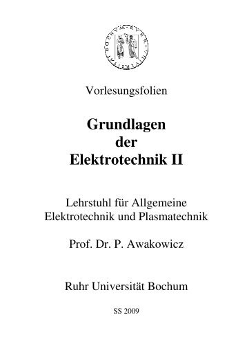 Vorlesungsfolien GdE2 - Fakultät für Elektrotechnik und ...