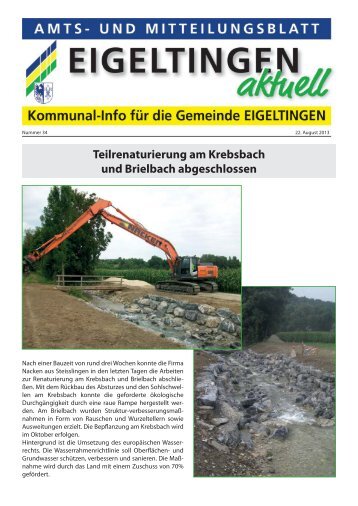 Teilrenaturierung am Krebsbach und Brielbach ... - Eigeltingen