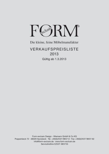 VERKAUFSPREISLISTE 2013