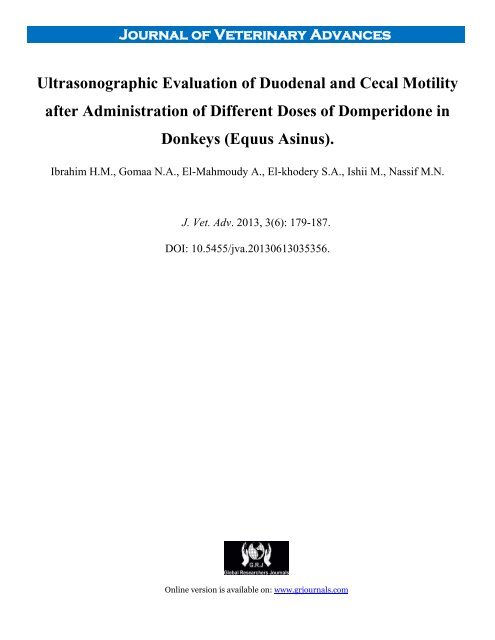 Ultrasonographic Evaluation of Duodenal and ... - eJManager.com