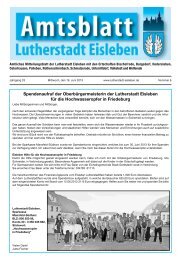 Spendenaufruf der Oberbürgermeisterin der Lutherstadt Eisleben für ...