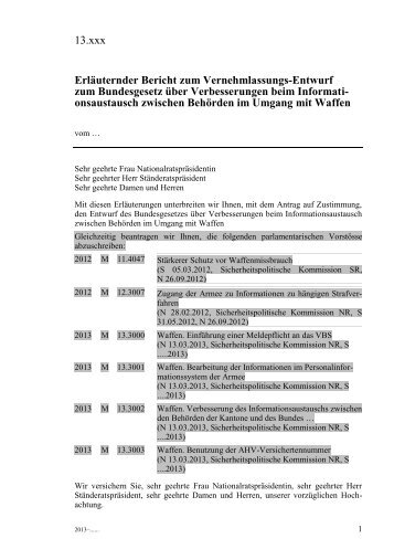 Erläuternder Bericht zum Vernehmlassungs ... - EJPD - admin.ch