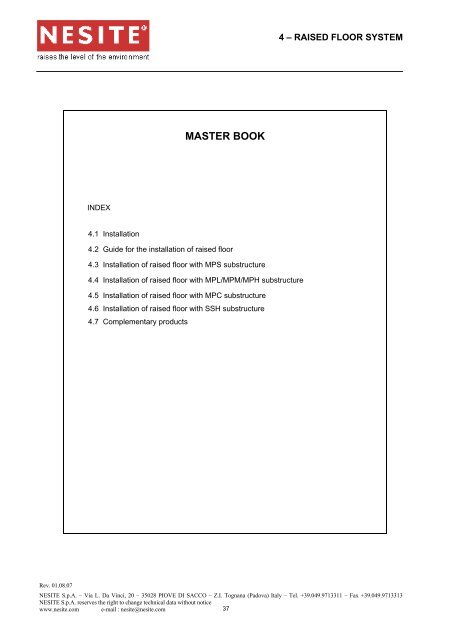 MASTER BOOK – SECTION 1 Rev. 2007 - EKA Group