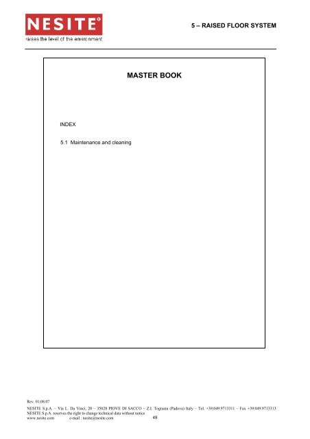 MASTER BOOK – SECTION 1 Rev. 2007 - EKA Group