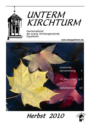 Herbstbrief 2010 - Evangelische Kirchengemeinde Eppelheim