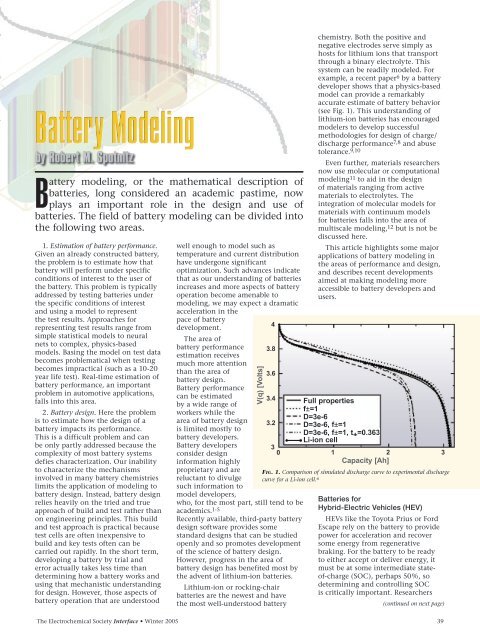 Battery Modeling - The Electrochemical Society