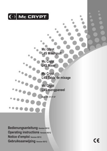 Mc Crypt L4S Mischpult Mc Crypt L4S Mixer Mc Crypt ... - Electronic.hu