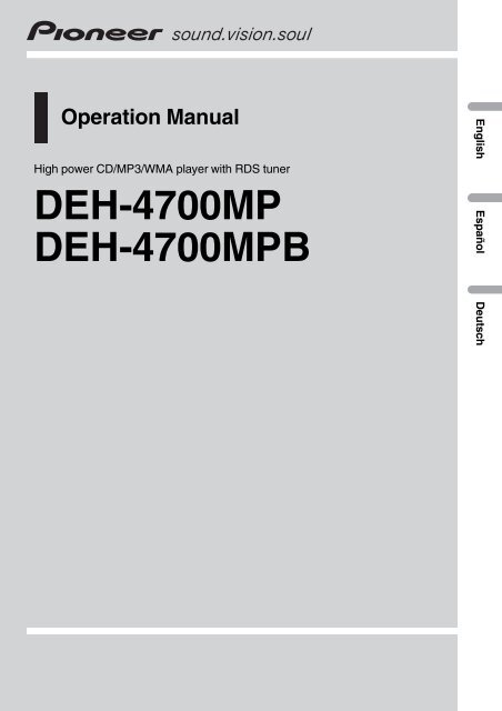 DEH-4700MP DEH-4700MPB - Electromanuals.org