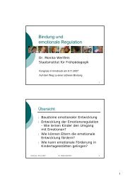 Monika Wertfein, Bindung und emotionale Regulation