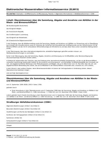 Elektronischer Wasserstraßen-Informationsservice - [CDNI] - Elwis