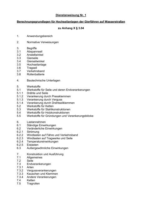 Dienstanweisung Nummer 1 - Elwis