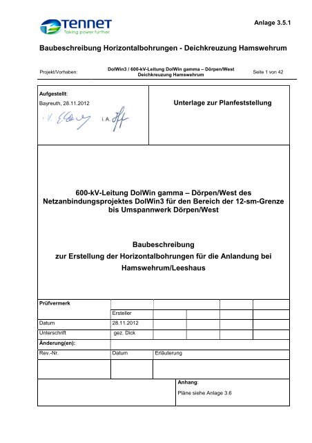 3.5.1 Baubeschreibung zur Erstellung der ... - Stadt Emden