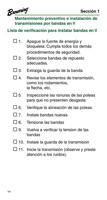 Guía de referencia de rodamientos y transmisiones por banda