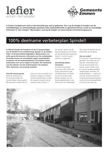 100% deelname verbeterplan Spindel! - Gemeente Emmen