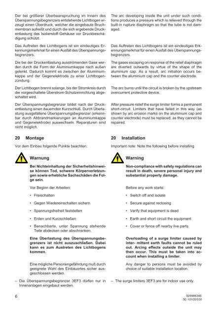 Überspannungsbegrenzer 3EF3 Surge Limiter ... - Siemens Energy