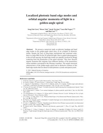 Localized photonic band edge modes and orbital angular momenta ...